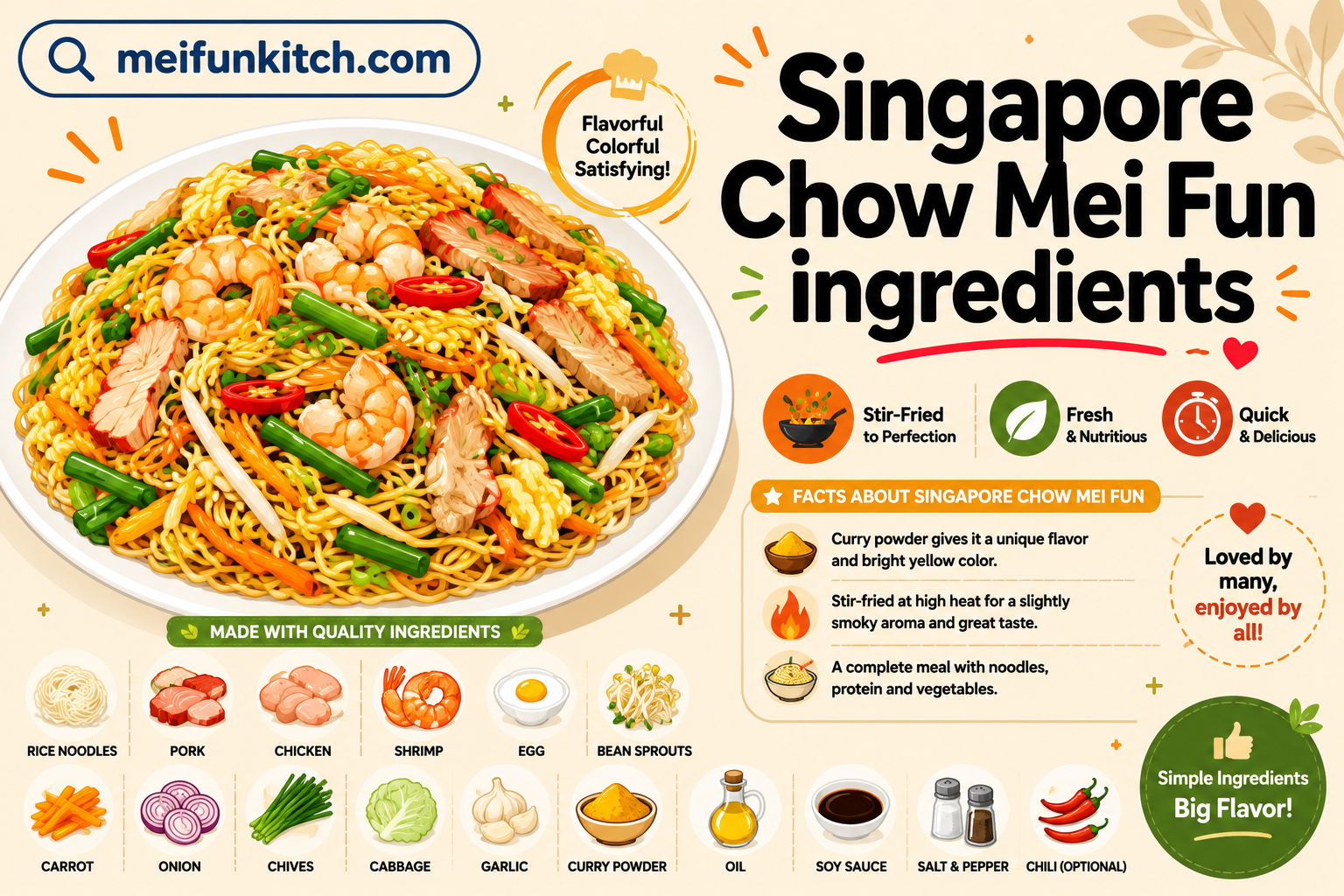 Singapore Chow Mei Fun ingredients