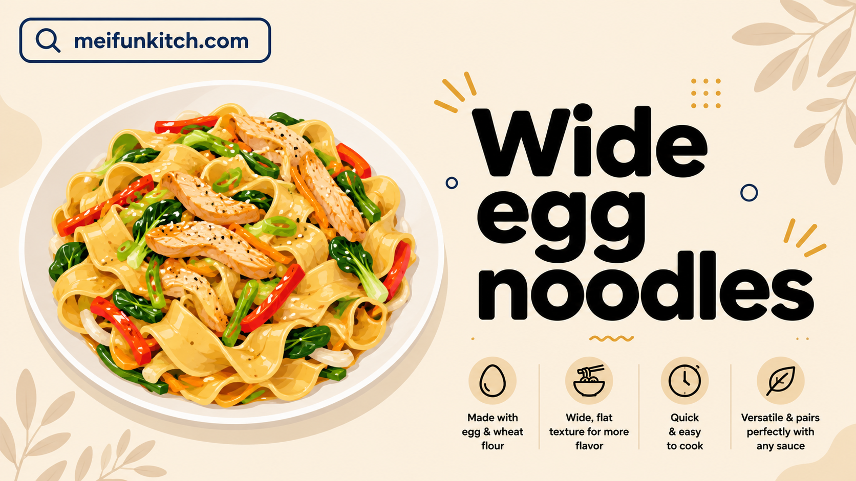 Wide egg noodles