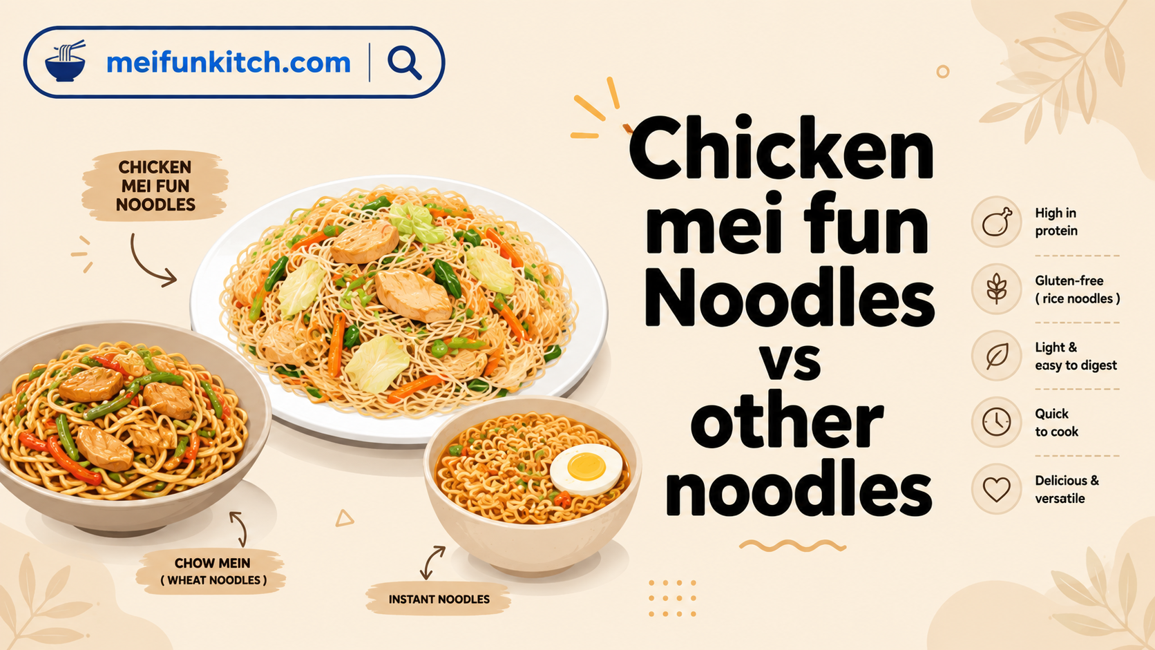 chicken mei fun noodles vs other noodles