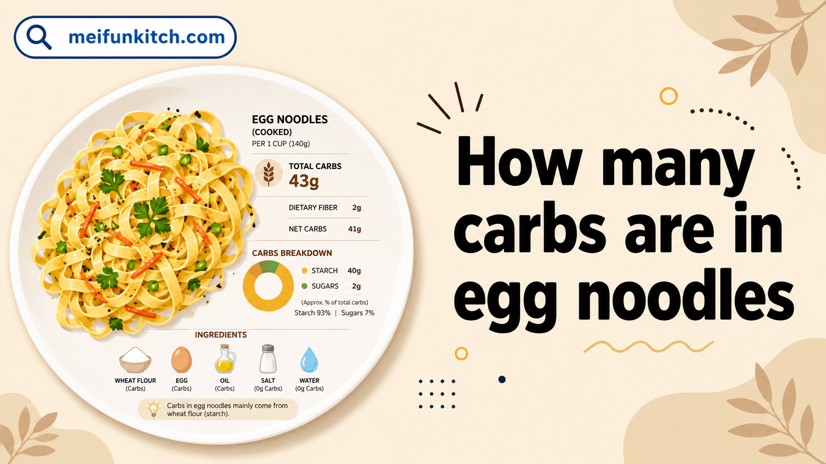 How many carbs are in egg noodles