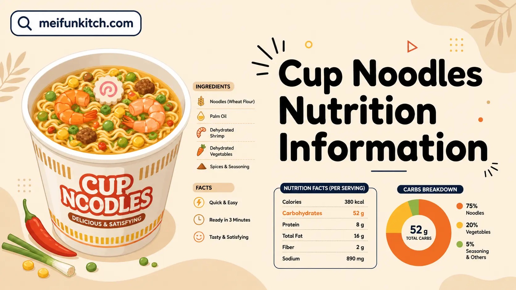 Cup Noodles Nutrition Information