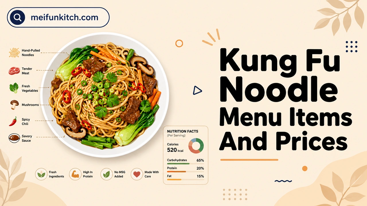 Kung Fu Noodle Menu