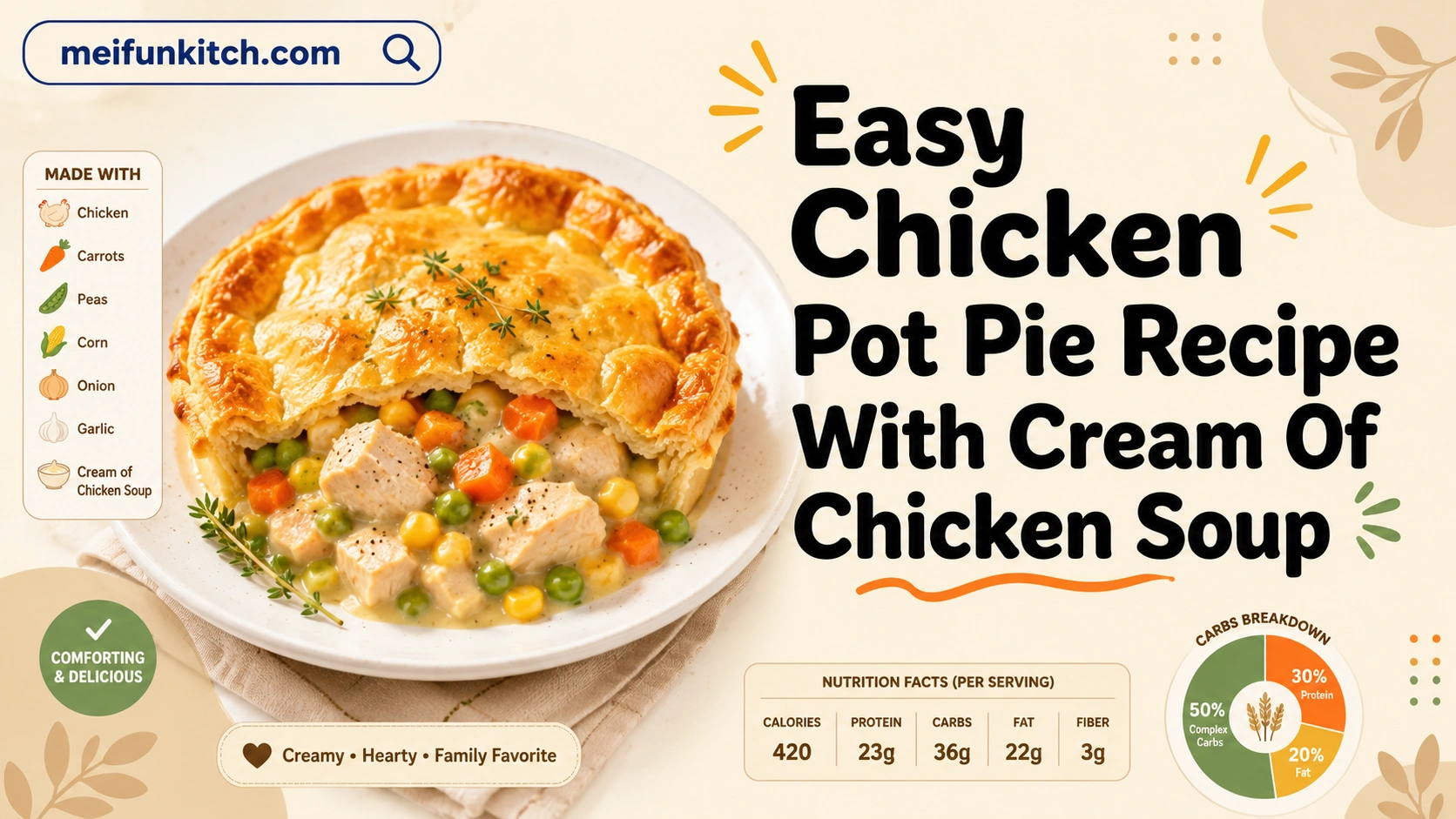Easy Chicken Pot Pie Recipe With Cream Of Chicken Soup